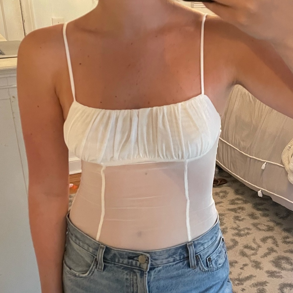 Princess Polly White Mesh Bodysuit